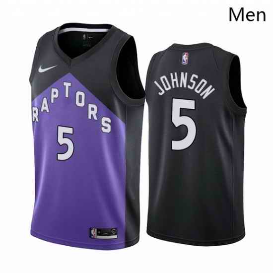 Men Toronto Raptors 5 Stanley Johnson Purple NBA Swingman 2020 21 Earned Edition Jersey
